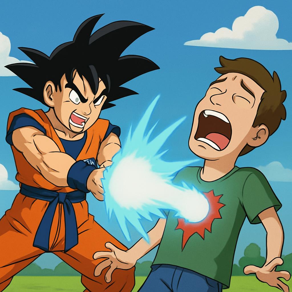 goku killing me Blank Meme Template