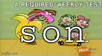 a required weekly test | son | image tagged in a required weekly test | made w/ Imgflip meme maker