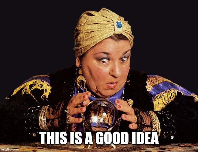 THIS IS A GOOD IDEA | image tagged in medium clairvoyant mentalist | made w/ Imgflip meme maker