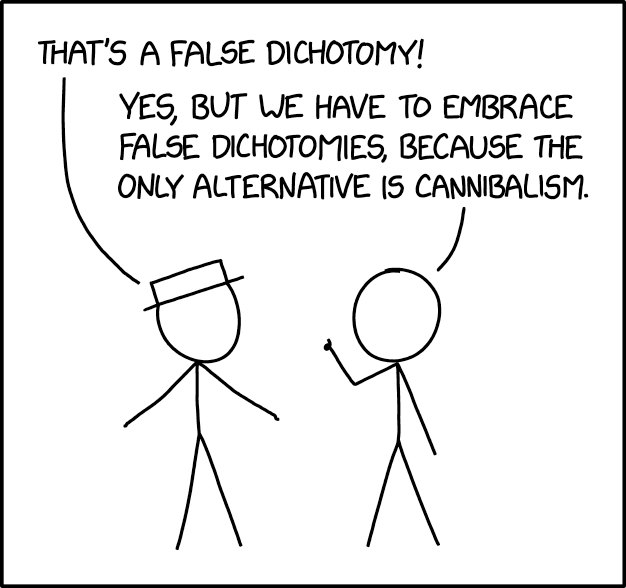 False dichotomy cartoon Blank Meme Template