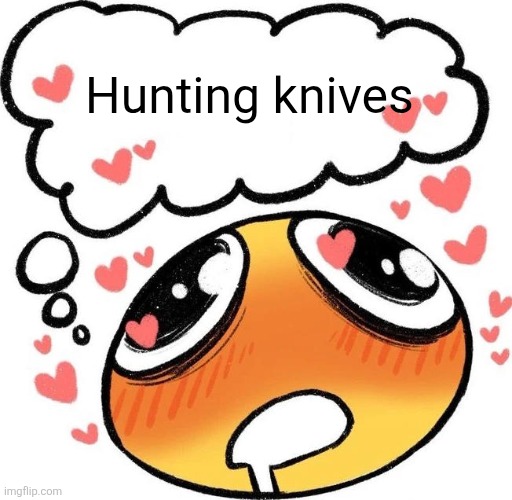 Specifically buck brand | Hunting knives | image tagged in dreaming drooling emoji | made w/ Imgflip meme maker