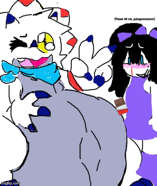 Gulusgammamon is definitely gonna kill me for posting this | (Please kill me, gulusgammamon); 🍫 | image tagged in gammamon,big belly,joanna,digimon ghost game,digimon | made w/ Imgflip meme maker