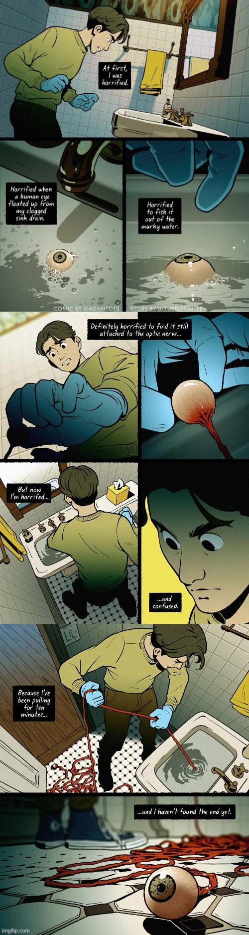 image tagged in sink,eye,eyeball,nerve,pulling,long | made w/ Imgflip meme maker