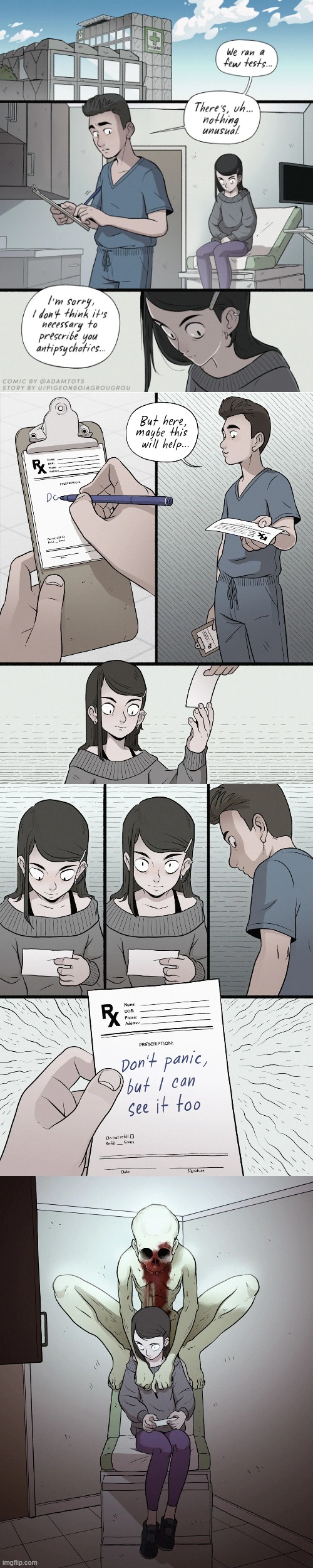 image tagged in hospital,doctor,note,doctor's note,demon,monster | made w/ Imgflip meme maker