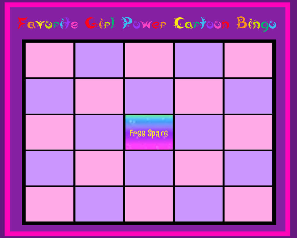 favorite girl power cartoon bingo Blank Meme Template