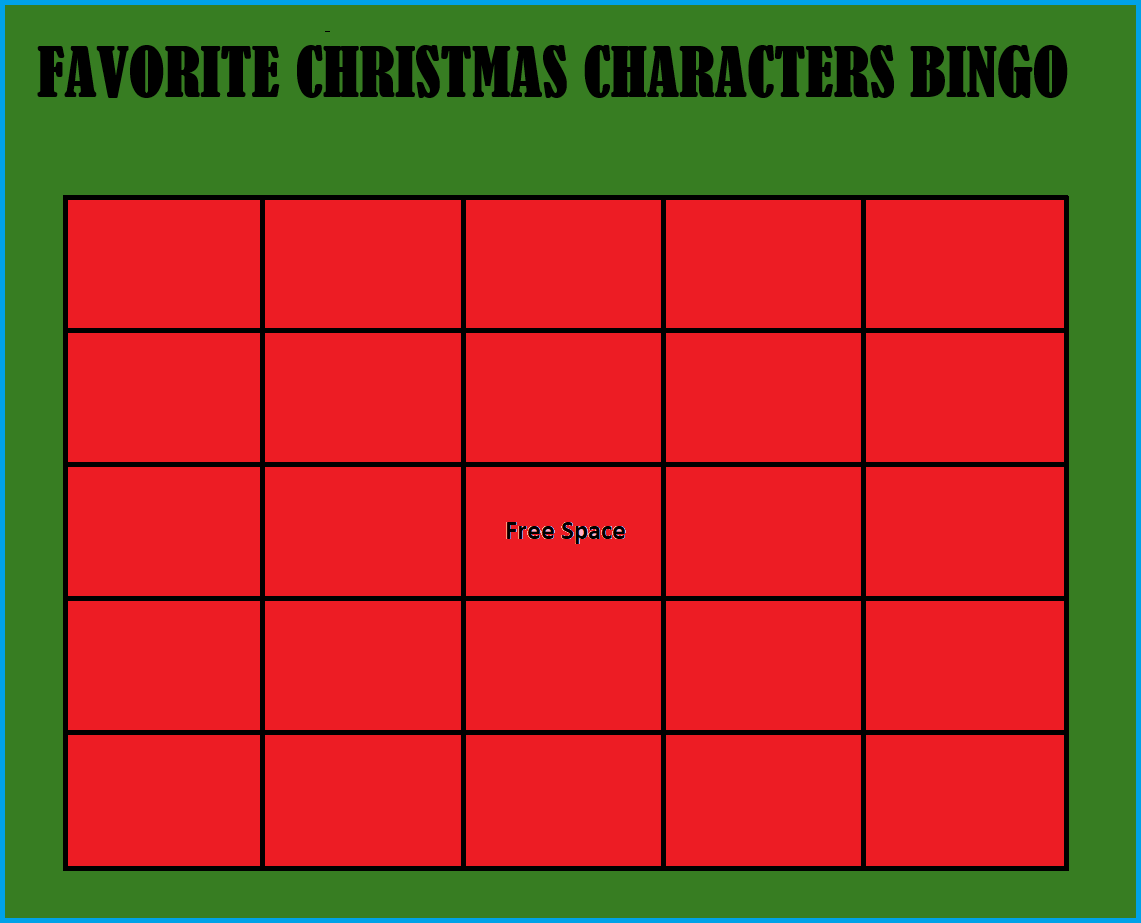 favorite christmas characters bingo Blank Meme Template