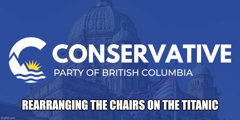 Canadian politics | REARRANGING THE CHAIRS ON THE TITANIC | image tagged in political meme | made w/ Imgflip meme maker