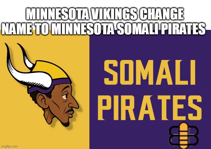 MINNESOTA VIKINGS CHANGE NAME TO MINNESOTA SOMALI PIRATES | made w/ Imgflip meme maker