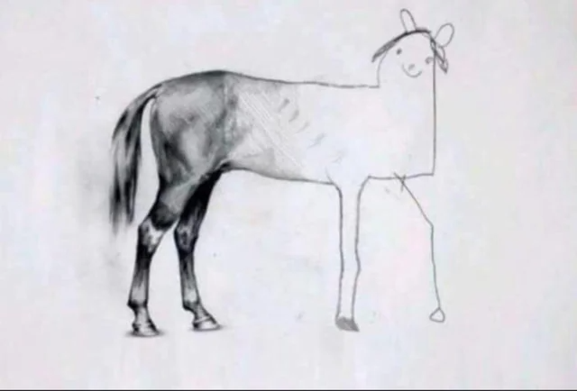 Half drawn horse Blank Meme Template