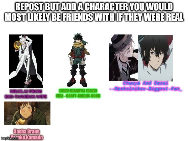 Yup :) | Chuuya And Dazai --Raskolnikov-Biggest-Fan_ | image tagged in anime | made w/ Imgflip meme maker