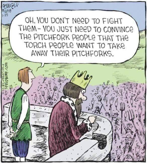 King vs Torches and Pitchforks with Text Blank Meme Template