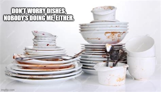 Doing Me | DON’T WORRY DISHES, NOBODY’S DOING ME, EITHER. | image tagged in doing me | made w/ Imgflip meme maker