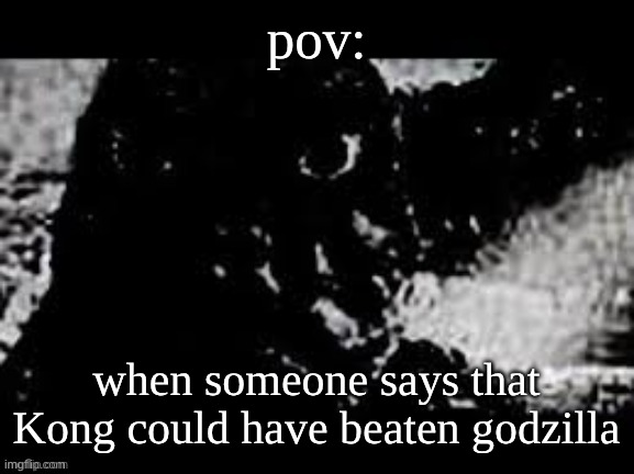dSFghfgjhkljhgfgh | pov:; when someone says that Kong could have beaten godzilla | image tagged in prowler showa godzilla,godzilla | made w/ Imgflip meme maker