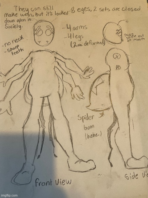 Since I have spider ocs, I made a chart on how they look like | made w/ Imgflip meme maker