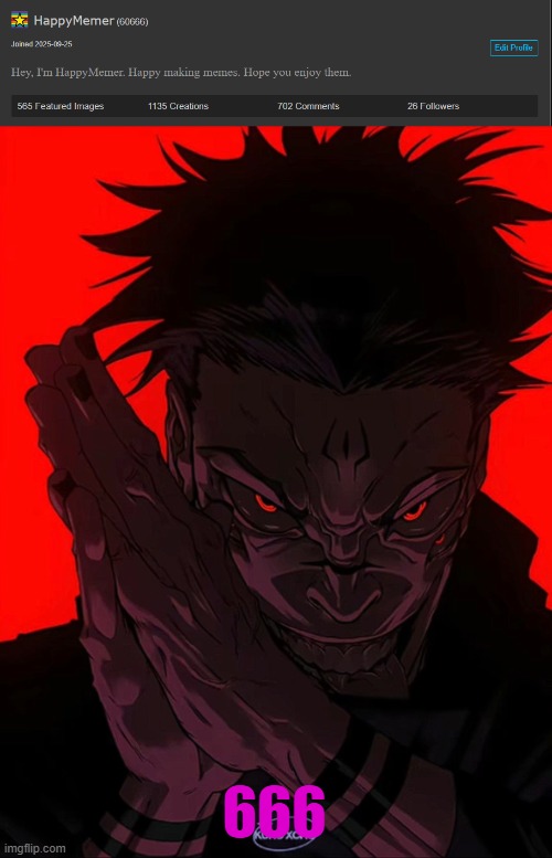 666 | image tagged in sukuna rubbing hands | made w/ Imgflip meme maker