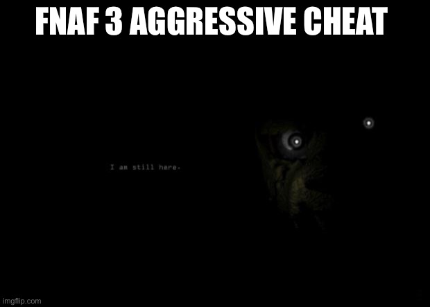 FNAF 3 | FNAF 3 AGGRESSIVE CHEAT | image tagged in fnaf 3 | made w/ Imgflip meme maker
