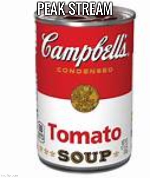 canned soup | PEAK STREAM | image tagged in canned soup | made w/ Imgflip meme maker