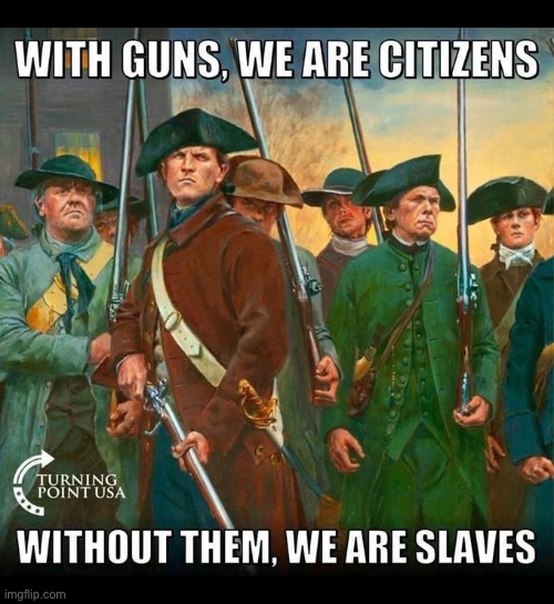 Truth… | image tagged in political meme,with guns,citizens,without guns,slaves,patriots | made w/ Imgflip meme maker