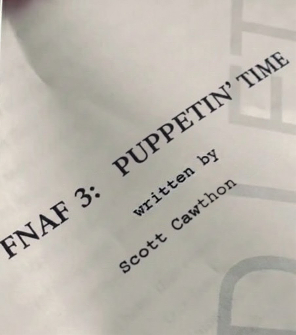 Five Nights At Freddy’s 3 Movie Script by Scott Cawthon Blank Meme Template