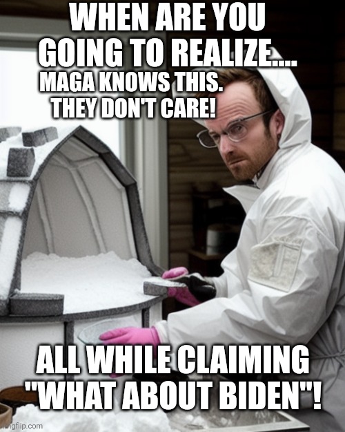 Snowcones | WHEN ARE YOU GOING TO REALIZE.... MAGA KNOWS THIS.  THEY DON'T CARE! ALL WHILE CLAIMING "WHAT ABOUT BIDEN"! | image tagged in snowcones | made w/ Imgflip meme maker