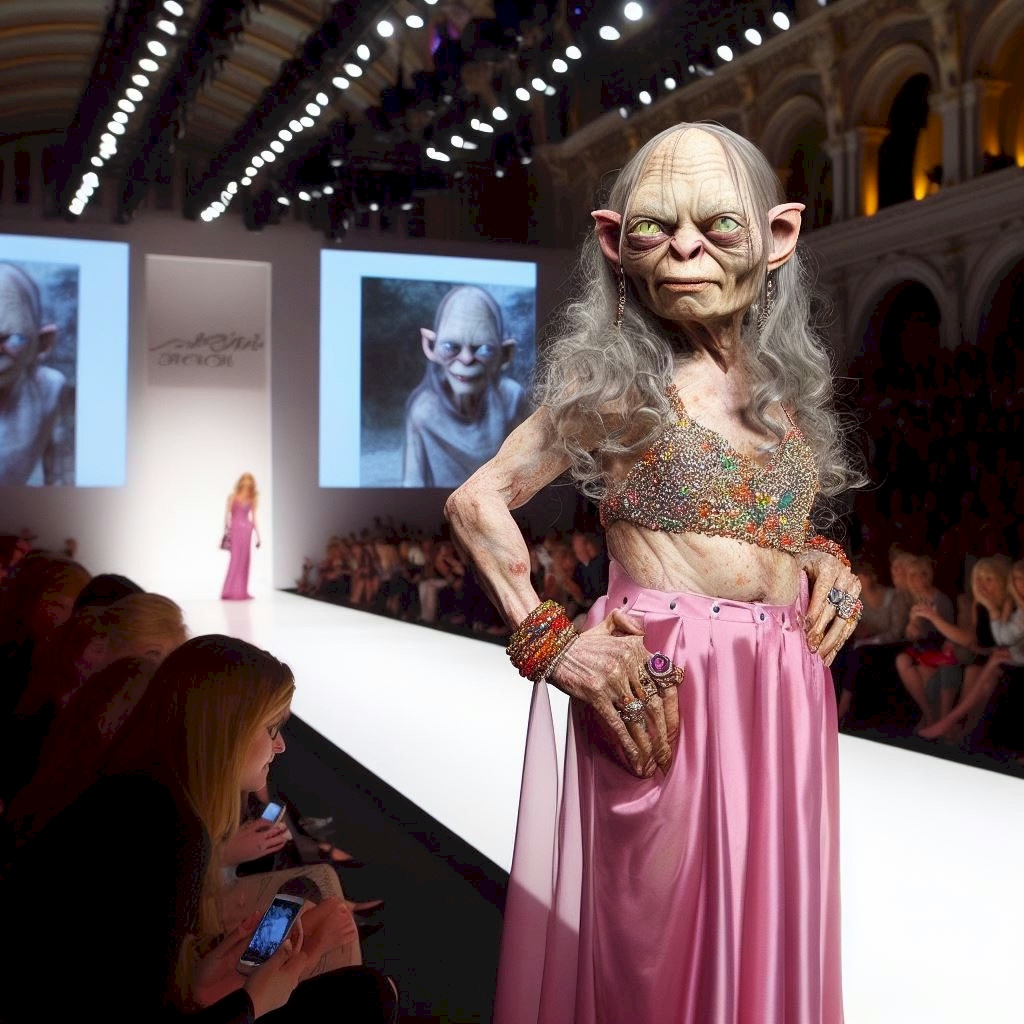 Catwalk Gollum Blank Meme Template
