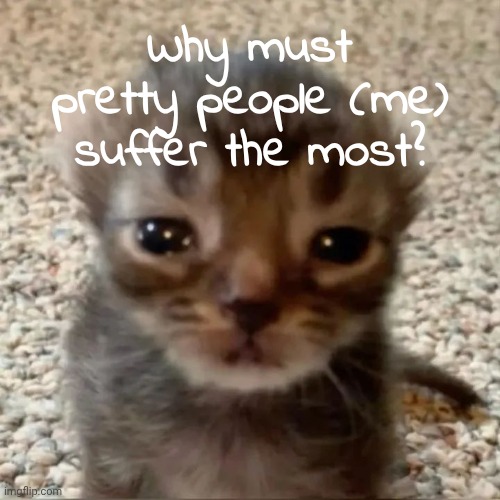 Why must pretty people (me) suffer the most? | made w/ Imgflip meme maker