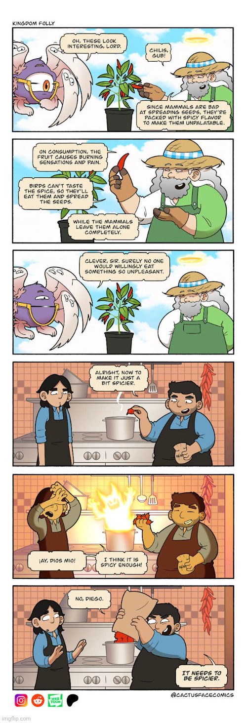 Fiery spice | image tagged in comics,fire,spice,kitchen,comics/cartoons,animals | made w/ Imgflip meme maker