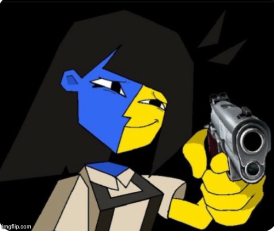 who made ts peak | image tagged in ena with gun | made w/ Imgflip meme maker