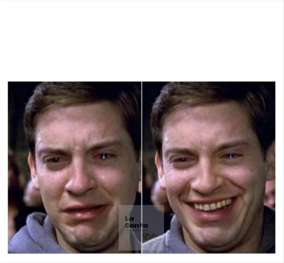 peter parker (cry/smile) Blank Meme Template