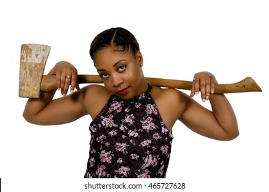 Black woman with axe Blank Meme Template