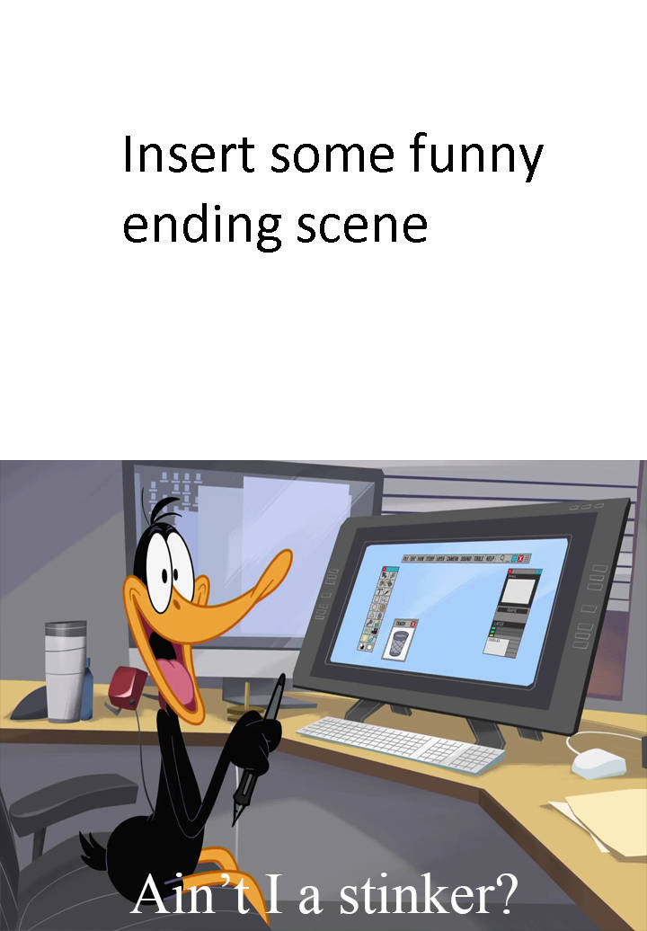 Daffy Duck Makes the Ending of Student New Starfish Blank Meme Template