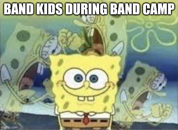 SpongeBob Internal Screaming | BAND KIDS DURING BAND CAMP | image tagged in spongebob internal screaming | made w/ Imgflip meme maker