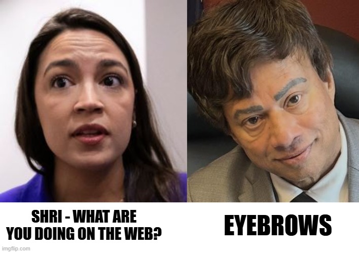 Shri | EYEBROWS; SHRI - WHAT ARE YOU DOING ON THE WEB? | made w/ Imgflip meme maker