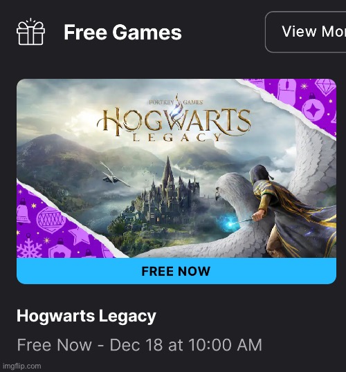Hogwarts Legacy is free on Epic Games | made w/ Imgflip meme maker