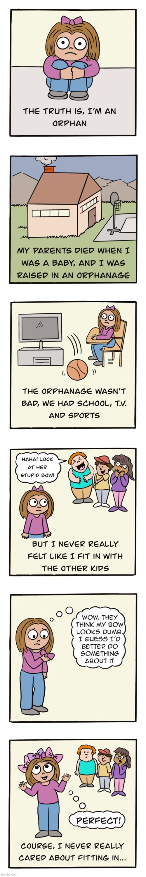 image tagged in human,sally,orphan,kids,bow,bows | made w/ Imgflip meme maker