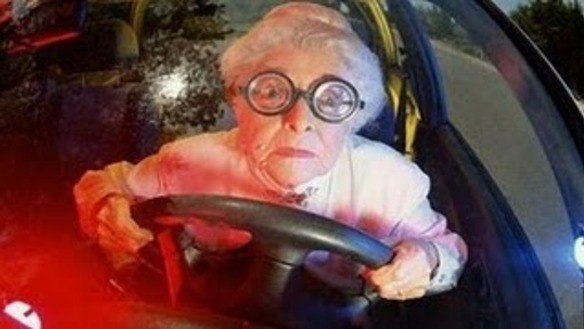 Old lady driving Blank Meme Template