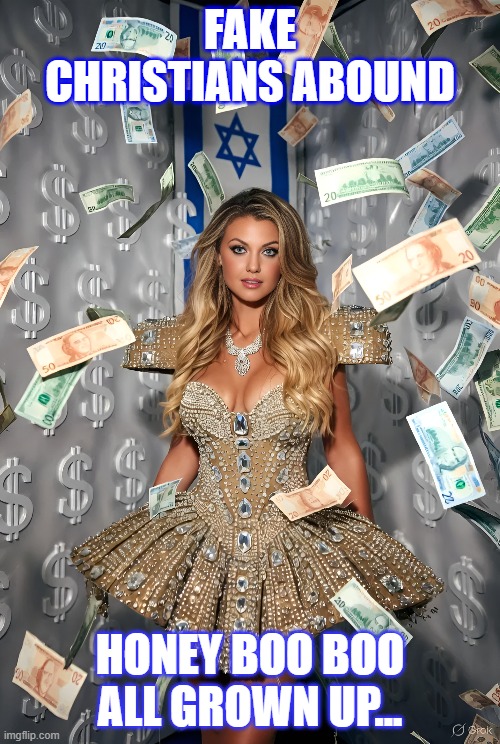 Flashy Adorned "Christian" | FAKE CHRISTIANS ABOUND; HONEY BOO BOO ALL GROWN UP... | image tagged in politics,truth,conspiracy | made w/ Imgflip meme maker