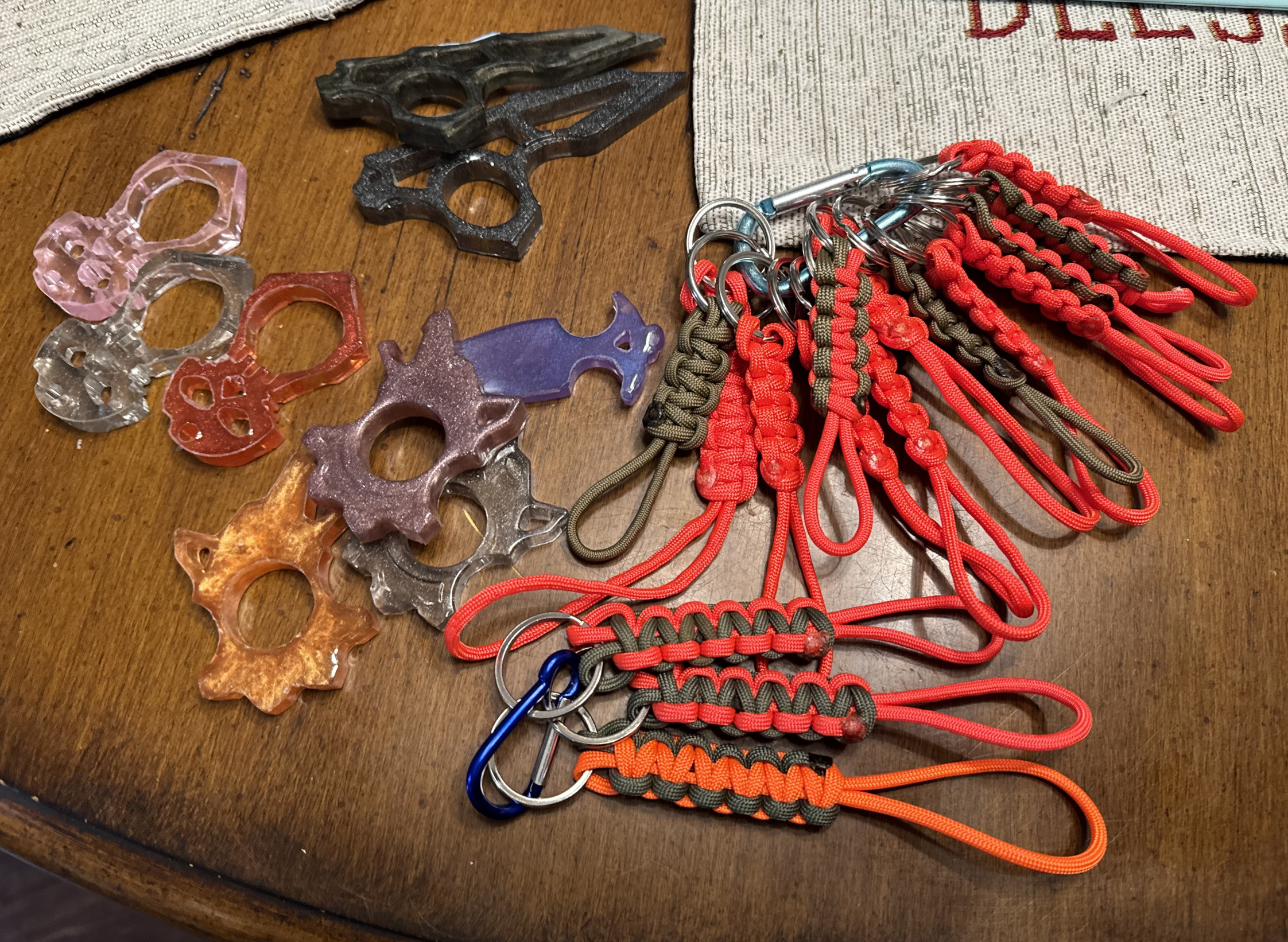 Paracord keychains and epoxy resin weapons Blank Meme Template