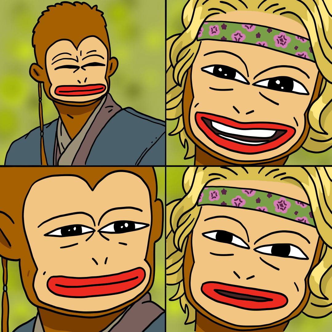 Ponke Anakin Padme 4 Panel Blank Meme Template