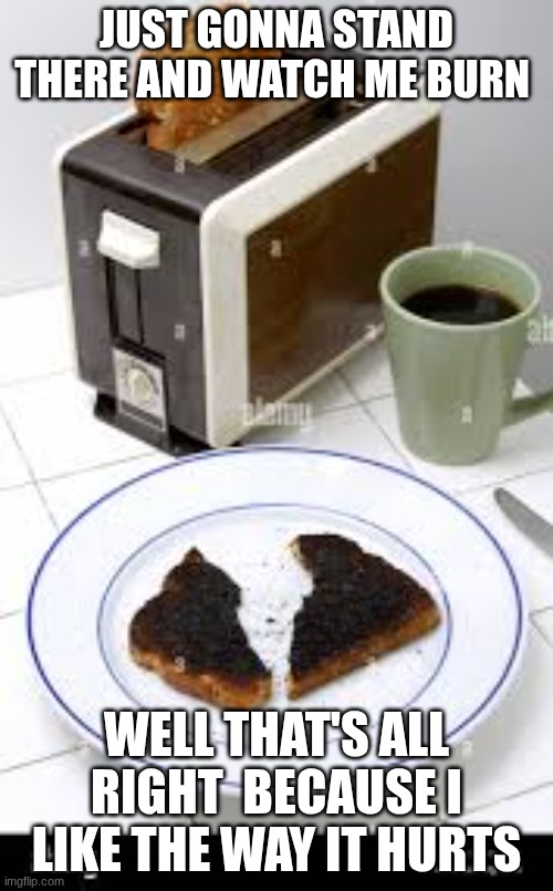 love the way you lie | JUST GONNA STAND THERE AND WATCH ME BURN; WELL THAT'S ALL RIGHT  BECAUSE I LIKE THE WAY IT HURTS | made w/ Imgflip meme maker