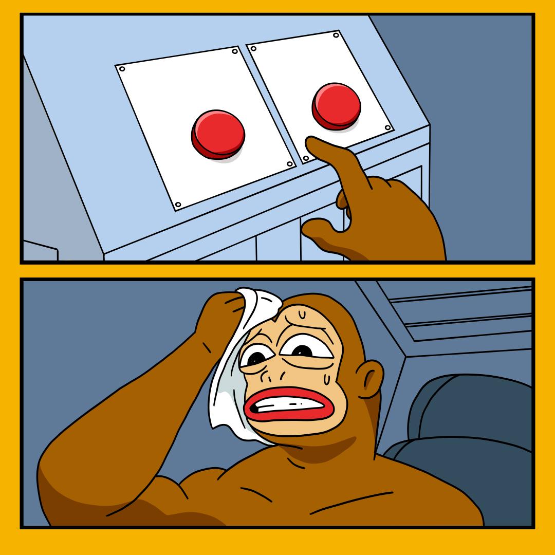 Ponke Two Buttons Blank Meme Template