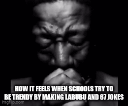 . | HOW IT FEELS WHEN SCHOOLS TRY TO BE TRENDY BY MAKING LABUBU AND 67 JOKES | image tagged in gifs,memes | made w/ Imgflip video-to-gif maker