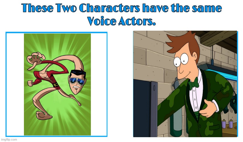 Tom Kenny 3 | image tagged in same voice actor,tom kenny,futurama,plastic man,dc comics,20th century fox | made w/ Imgflip meme maker