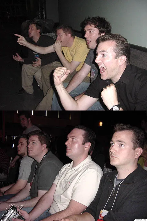 Cheering+uninterested Blank Meme Template
