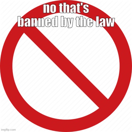 Banned | no that's banned by the law | image tagged in banned | made w/ Imgflip meme maker
