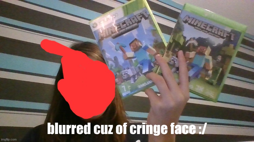 minecraft :3 | blurred cuz of cringe face :/ | made w/ Imgflip meme maker