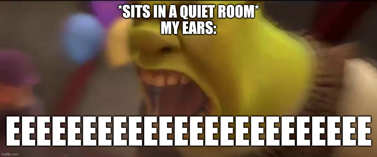 Shrek Screaming | *SITS IN A QUIET ROOM*
MY EARS:; EEEEEEEEEEEEEEEEEEEEEEEE | image tagged in shrek screaming,memes | made w/ Imgflip meme maker