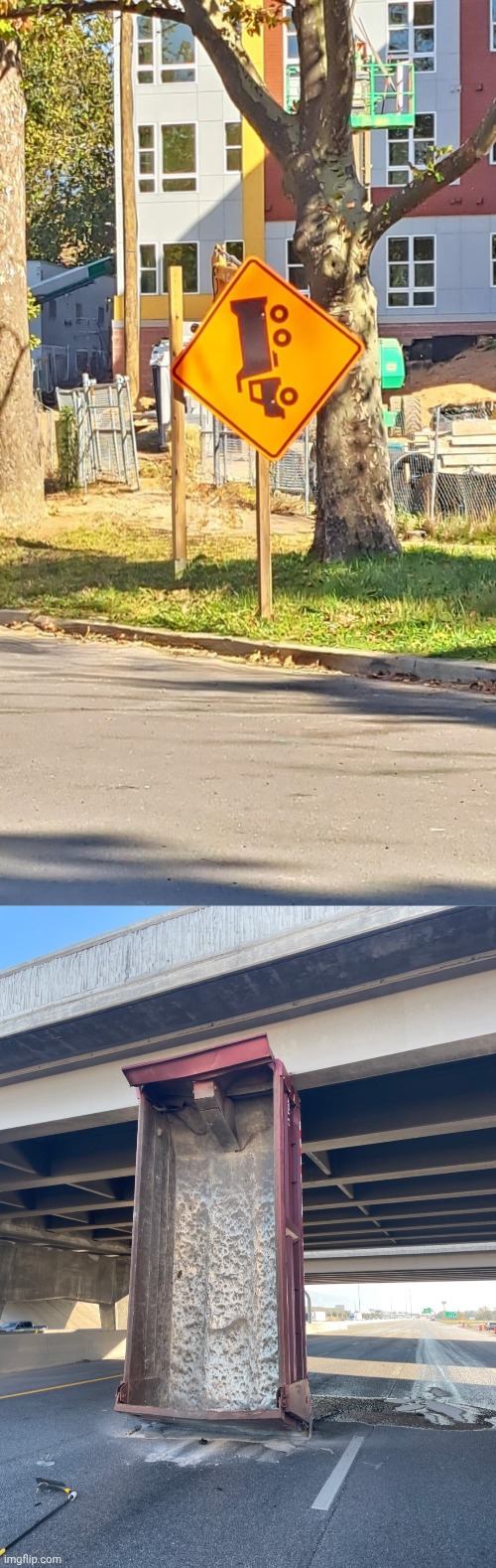 Dumptruck sign | image tagged in dumptruck,sign,truck,you had one job,memes,trucks | made w/ Imgflip meme maker