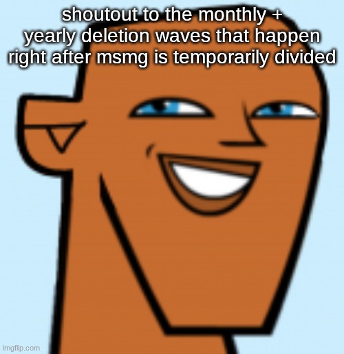 justin (hd) | shoutout to the monthly + yearly deletion waves that happen right after msmg is temporarily divided | image tagged in justin hd | made w/ Imgflip meme maker