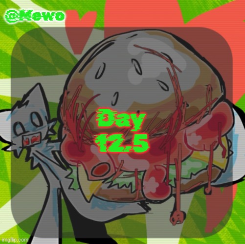 i should stop self inserting a fuck trillion characters along with one msmg suggested character for a bit | Day 12.5 | image tagged in mewo's dinner temp | made w/ Imgflip meme maker